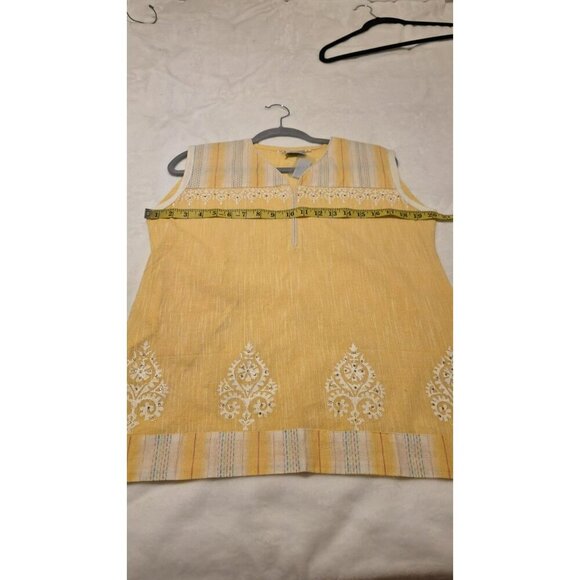 LA Fille Top Womens Size XL Sleeveless Embroidered Coquette No Fabric Tag $589 - Picture 4 of 6